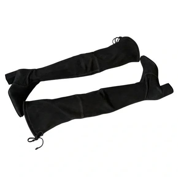 Stuart Weitzman Genna 60 Black Suede Over The Knee Boots Women’s Size 6 - Picture 4 of 9